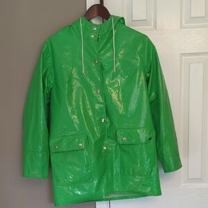 Vintage Rainskin Green Hooded Rain Jacket